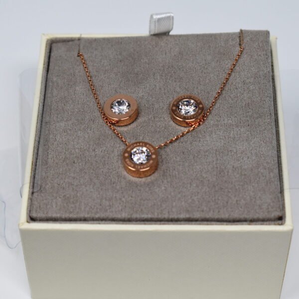 Michael Kors Ladies Set Necklace Studs earrings Mkj6717791 Rose Gold