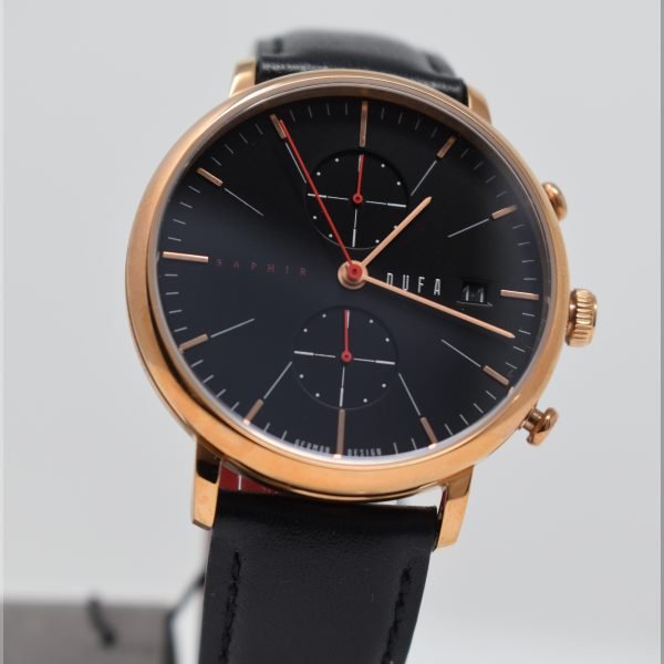 DuFa DF-9027-03 men's watch real leather strap