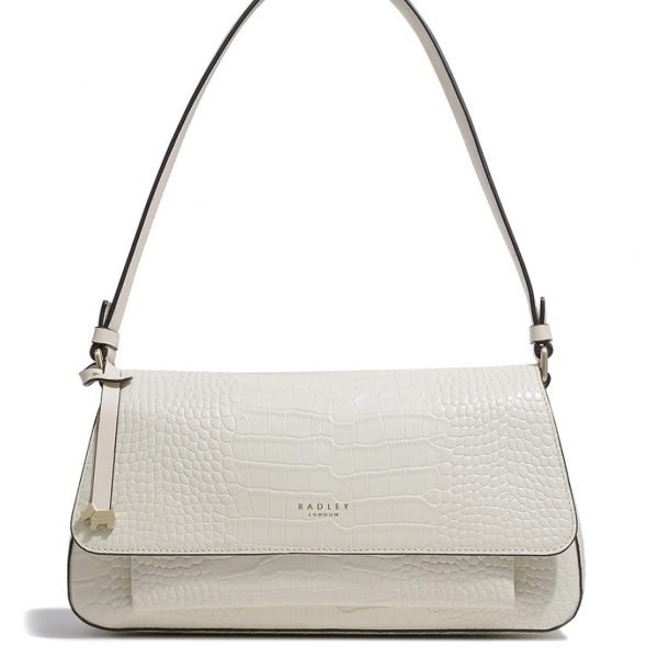 Radley Women's Vale Close Croc Medium Flapover Shoulder Bag - Oyster