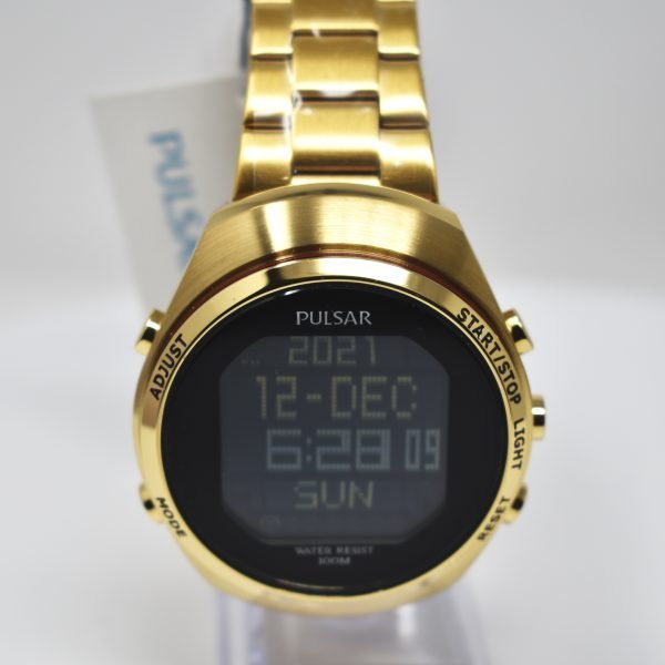 Pulsar Mens Digital Sport Watch with Gold Bracelet PQ2056X1