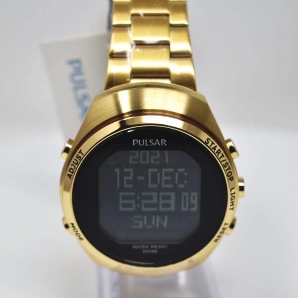Pulsar Mens Digital Sport Watch with Gold Bracelet PQ2056X1