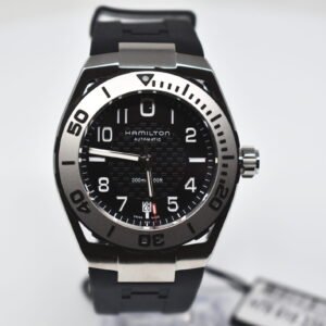 Hamilton Men's H78615335 Automatic Khaki Navy 42mm Black Dial Rubber Watch