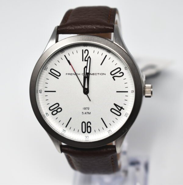 French Connection Mens Analogue Classic Quartz Watch with Leather Strap FC1331T
