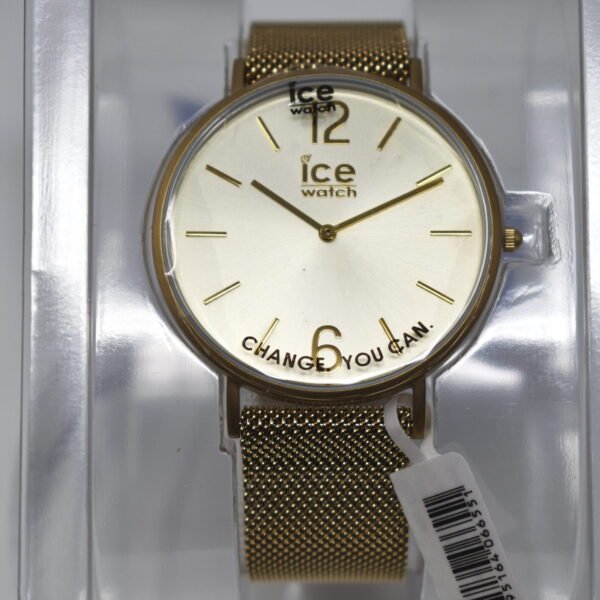 Ice-Watch City Milanese Medium Gold Matte Bracelet Gold Dial Watch 012704
