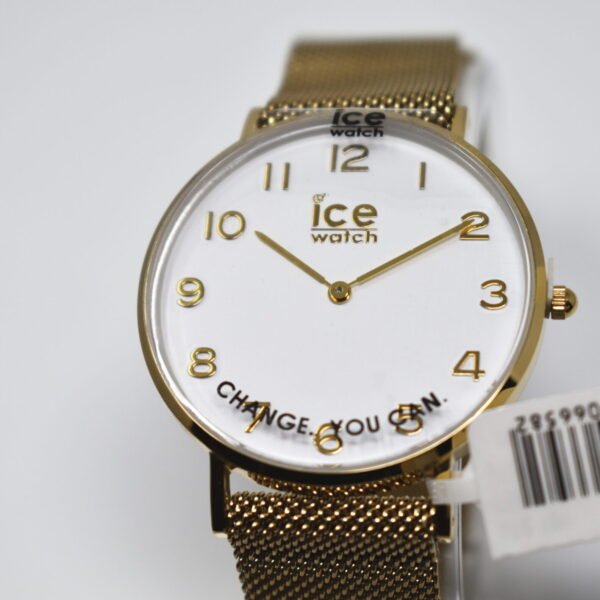 ICE-WATCH CITY MILANESE GOLD Shiny Bracelet White Dial Watch 012707 Small