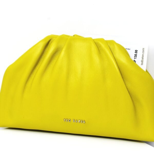 Ted Baker DORIEEN Mini gathered slouchy clutch Bright Yellow