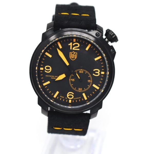 Dufa Deutsche Uhrenfabrik Unisex Watch Black Leather Strap DF-9009-04 Kiel