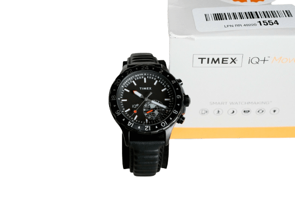 TIMEX iQ+ Move Men's Leather Watch | Black | TW2R39900 F5