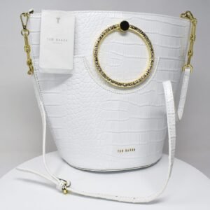 Ted Baker Maisee Leather Bucket Bag Ivory