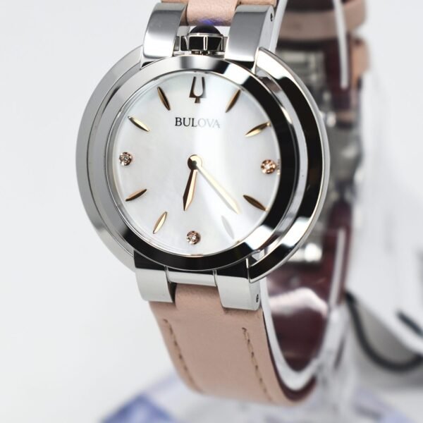 Bulova Rubaiyat Stainless Steel Classic  Watch 96P197 Pink Leather