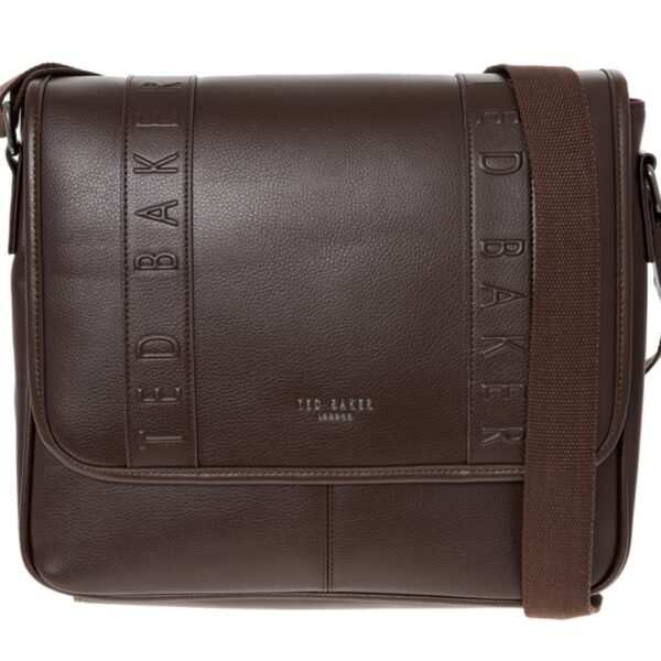 Ted Baker HYEE Debossed Messenger Bag Dark Brown XH9M/XB39/HYEE