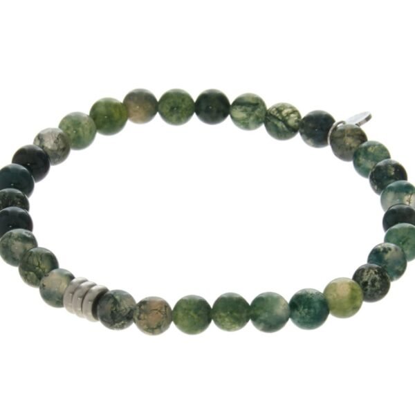 TATEOSSIAN Green Moss Semi Precious Stone Beaded Bracelet BR1973 size 20cm
