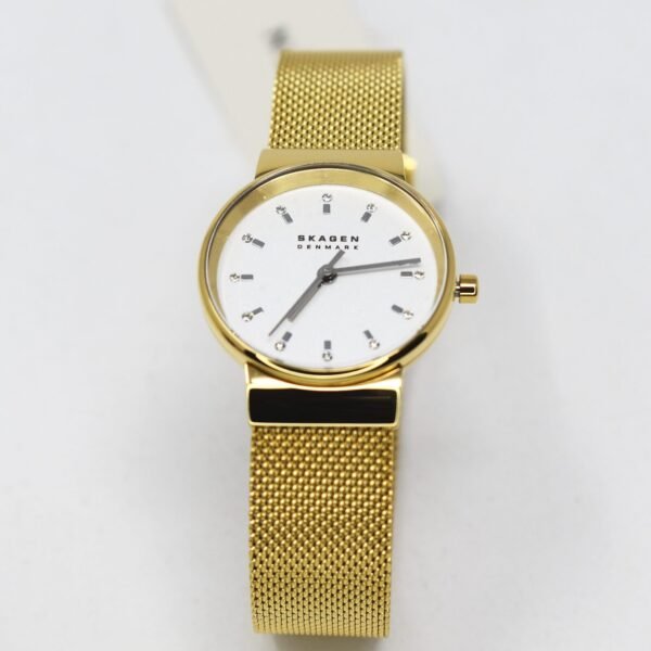 Skagen Women's Ancher Three-Hand Gold-Tone Bracelet Watch SKW7202
