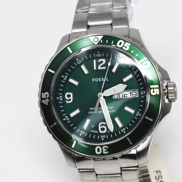 FOSSIL FB-02 FS5690 Stainless Steel Green Sub 100mt WATCH