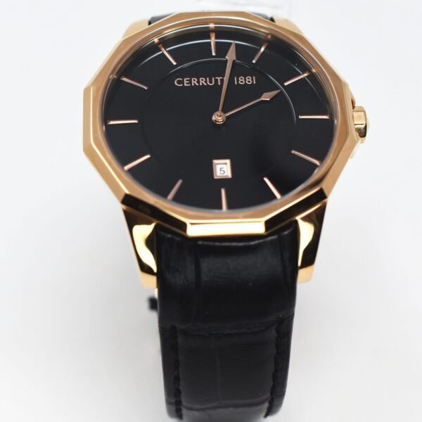 Cerruti 1881 Molveno Black Leather strap dial Watch CRA21901
