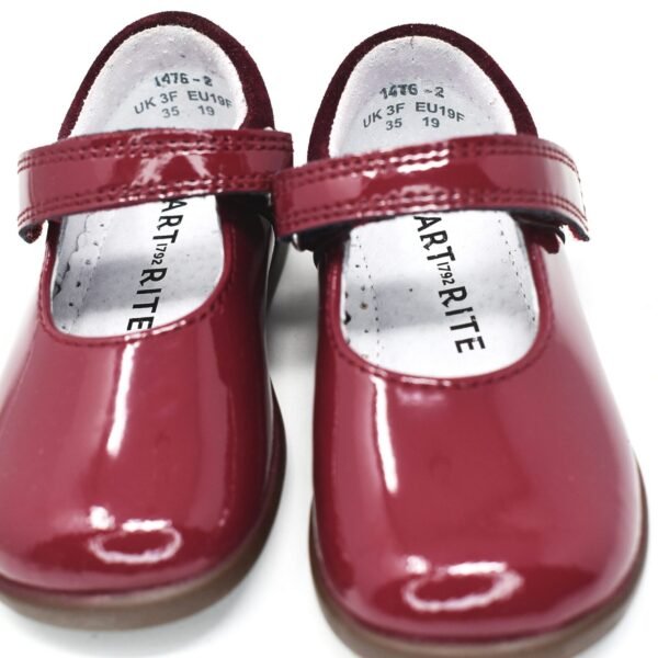 Start-Rite Slide Dark cherry patent girls riptape first walking shoes 3F