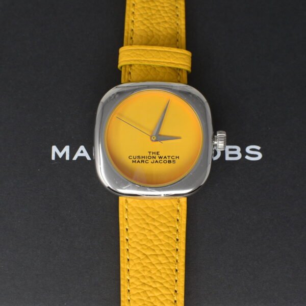 Marc Jacobs The Cushion Quartz Yellow Dial Ladies Watch MJ0120179304