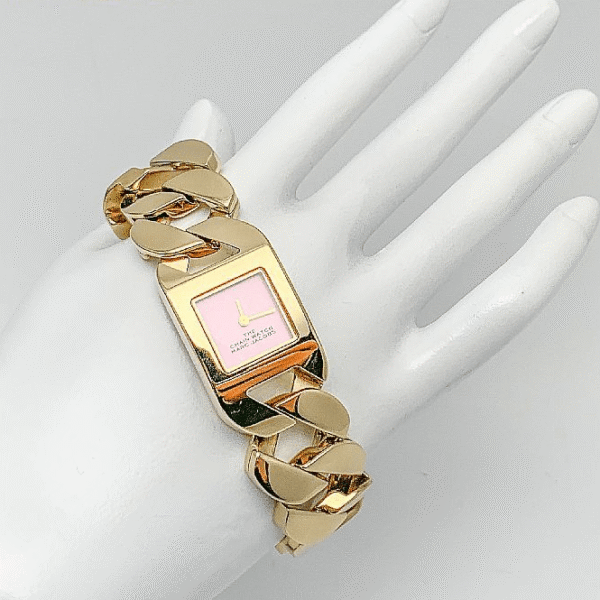 Marc Jacobs The Chain Quartz Pink Dial Ladies Watch MJ0120179310