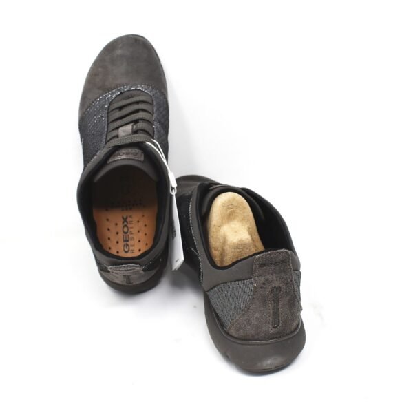 GEOX RESPIRA Suede Trainers Dark Grey Metallic Bronze UK 3 US 6 EU 36