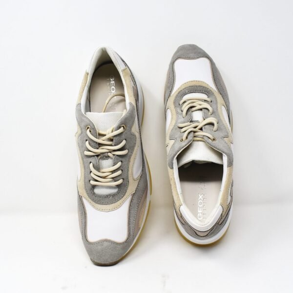 GEOX D KIRYA B Nappa Leather sneakers UK 7.5  US 10.5 EU 41 WHITE / LT TAUPE