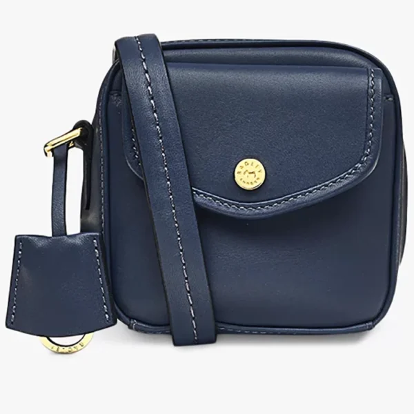 Radley Loaf Lane Mini Leather Zip Around Cross Body Bag Vintage Blue H5592409