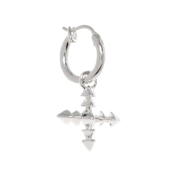 NORTHSKULL LONDON Echo Positivity Cross Drop Earring in Silver SSES5002