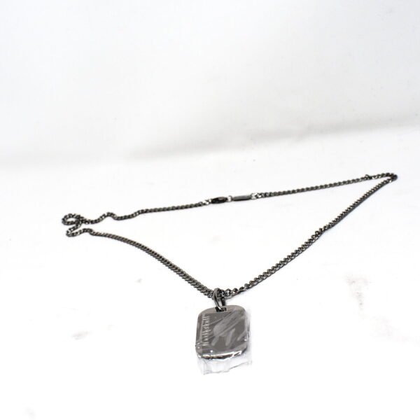 NORTHSKULL LONDON Silver Tone NS ID Tag Logo Necklace in STNKS29191