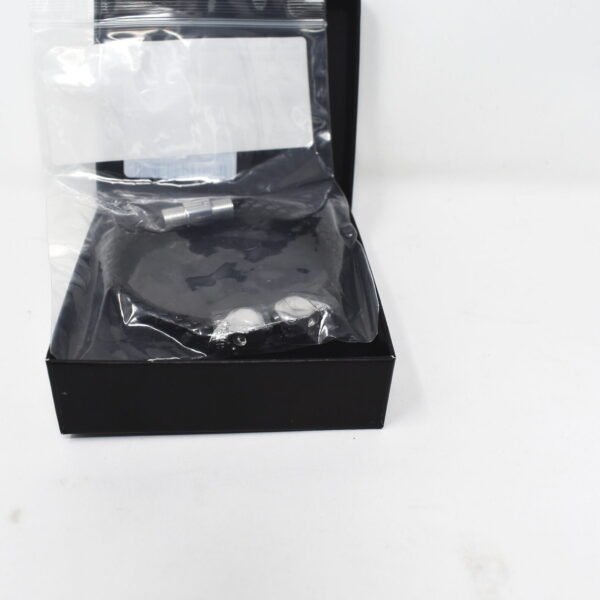 NORTHSKULL Black Nappa Leather / Silver Twin Skull Bracelet 5388124M