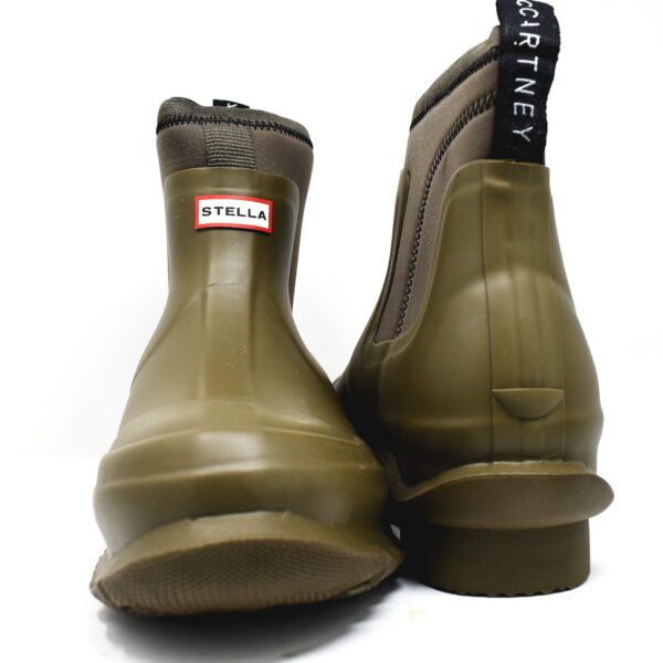 STELLA MCCARTNEY X HUNTER FITZROY OLIVE  SOFT CUFF ANKLE WELLINGTON BOOT WELLIES