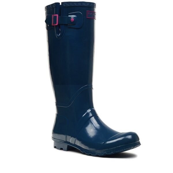 Radley Alba Hi Long Wellington Boot Gloss Teal size UK8 EU41 US10 Q3126433F