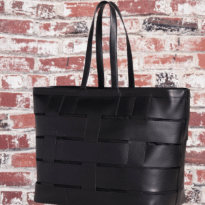 Ted Baker Twinn Leather T Woven Tote Holdall Bag Black