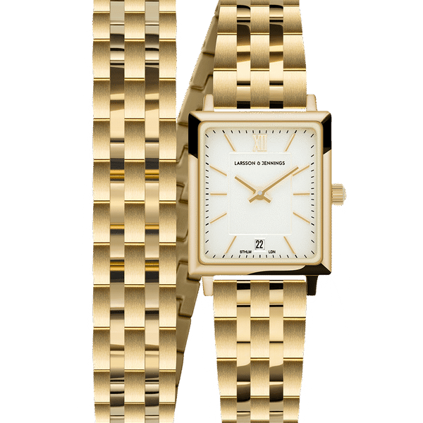 Larsson & Jennings WATCH BOYFRIEND MINI WRAP GOLD WHITE NX31-BF-GGW-WR
