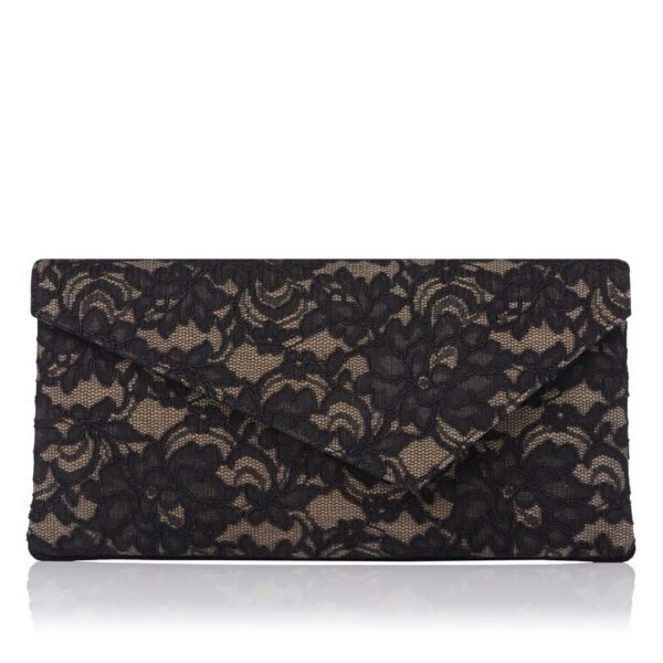 L.K BENNETT﻿ Leonie Black Lace Clutch Bag