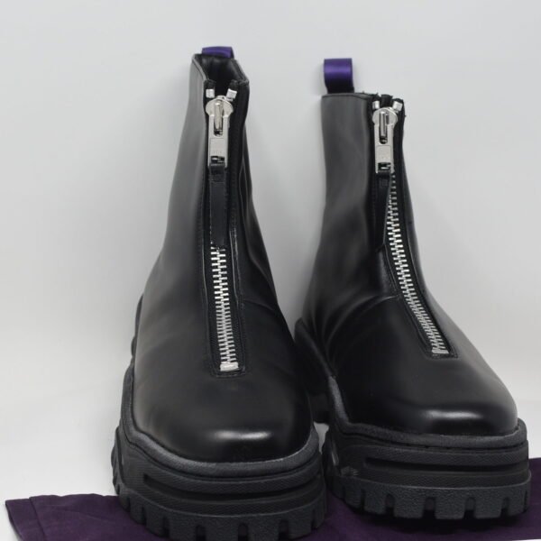 EYTYS Ladies Black Leather Raven Chunky Ankle Boots UK7.5 US10 EU41