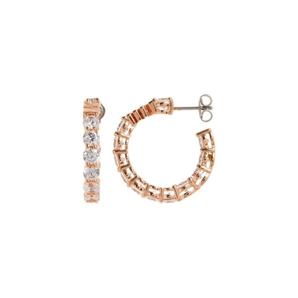 MICHAEL KORS  Rose Gold Tone Embellished Hoop Earrings MKJ7312791