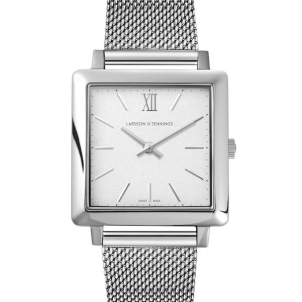 LARSSON & JENNINGS Ljxii Norse Mesh Bracelet Watch 34mm In White/silver 	NX34-MSV-SW