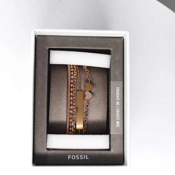 Fossil JGFTSET1041 Rose Tone Bracelet Gift Set