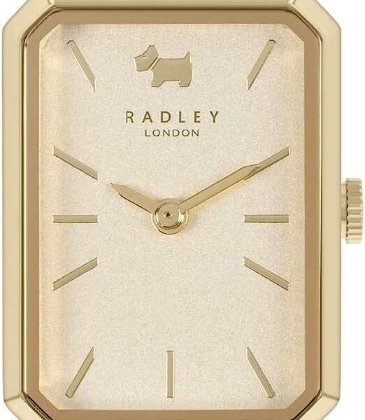 Radley Ladies Watch RY21432A Rectangle Yellow Gold Dial Cream Leather Strap