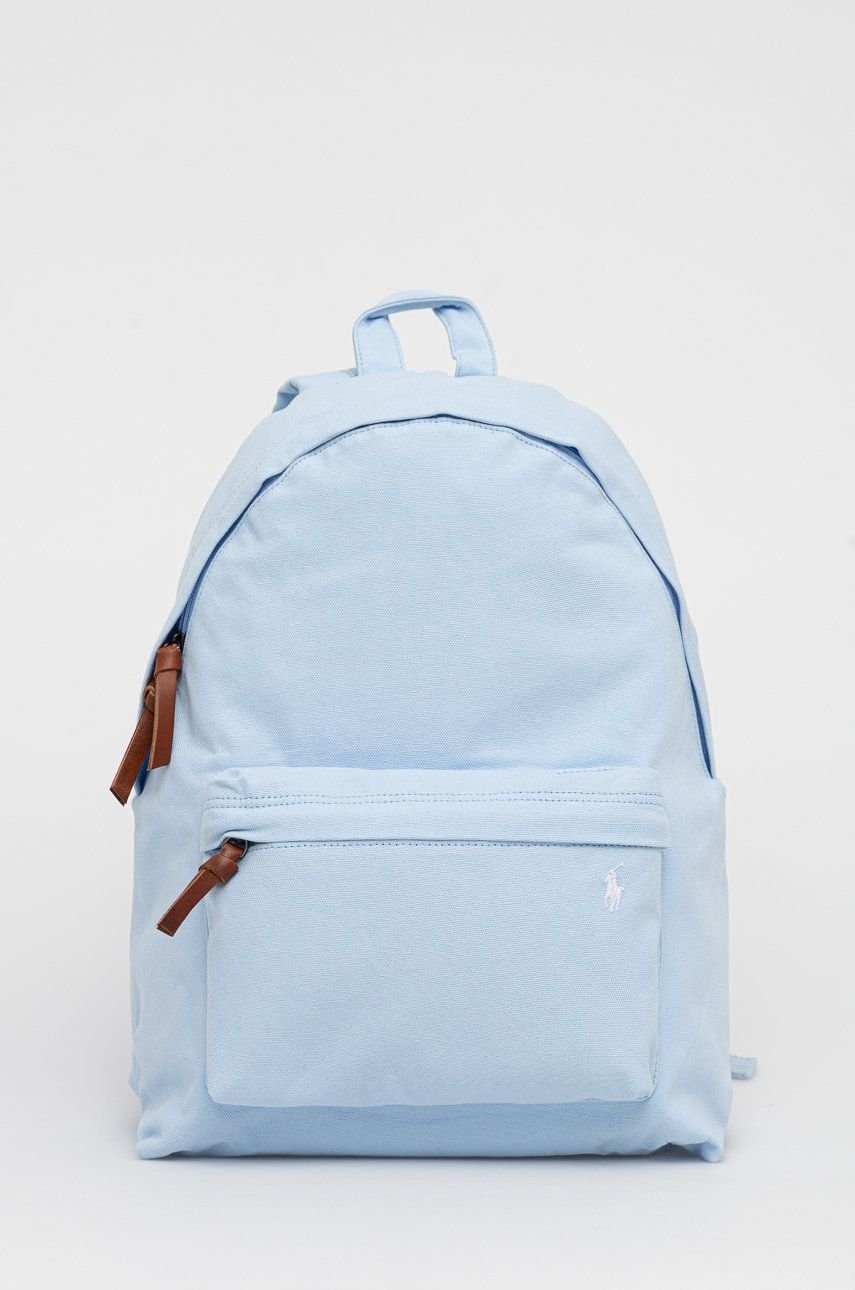 Polo Ralph Lauren canvas backpack light blue with logo 405842685008
