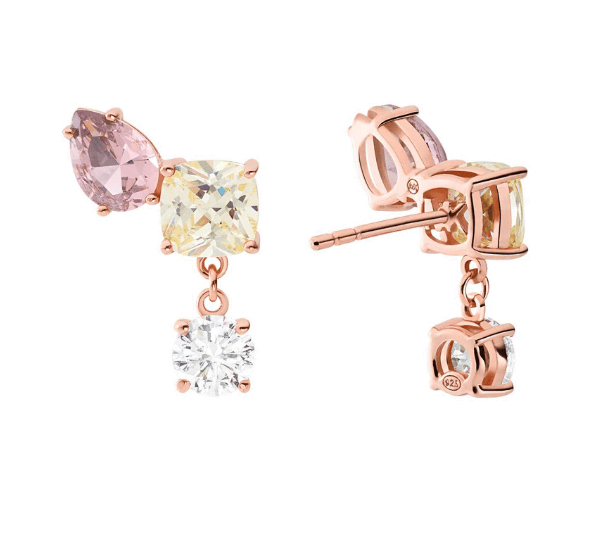 Michael Kors Premium 14K Rose Gold Sterling Silver Cluster Drop Earrings MKC1541A2791