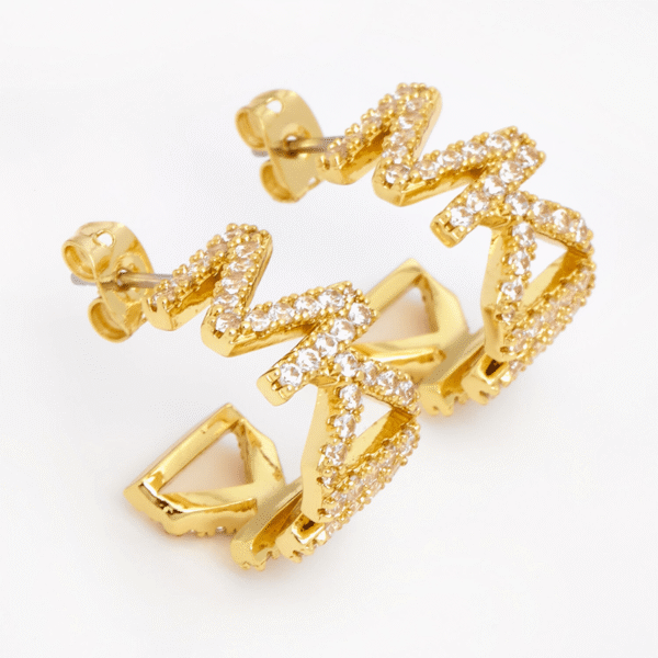 Michael Kors Earrings MKJ7957710 14K Gold-Plated Brass Logo Huggie