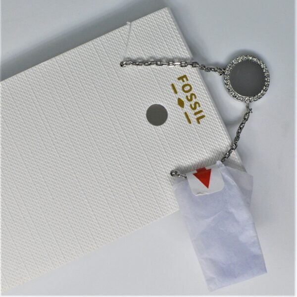 Fossil Pavé Disc Stainless Steel Necklace JOF00490040
