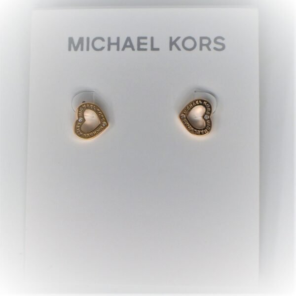Michael Kors Studs MKJ7596791 Rose Gold Branded Heart Stud Earrings