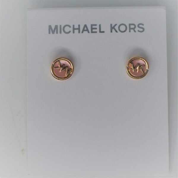 MICHAEL KORS Rose Gold Tone Branded Stud Earrings mkj7866791