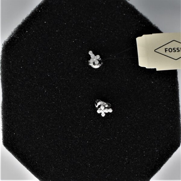 Fossil Sterling Silver 925 Cross Swarovski Stud Earrings JFS00544040