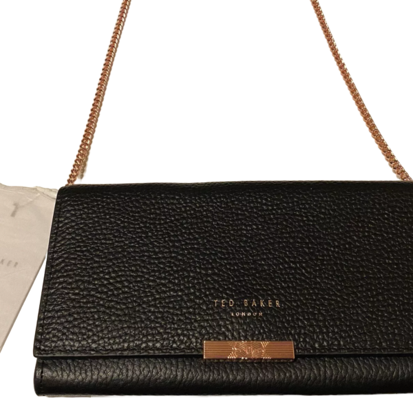 TED BAKER Black Leather Janet Matinee Clutch Wallet Bag