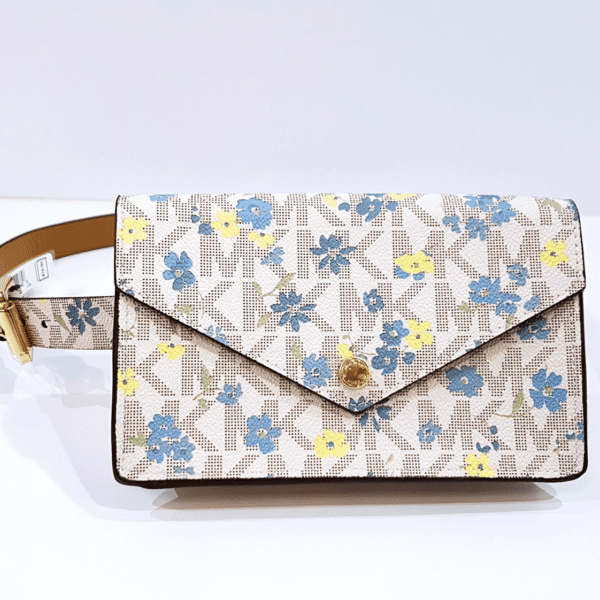 Michael Kors Logo Belt Bag Size L/XL with Envelope Flap 556209C Blue