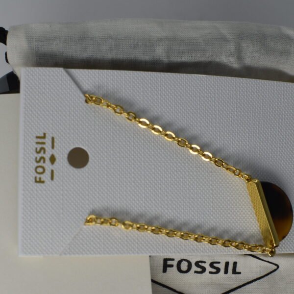Fossil Gold-tone Necklace with Dark Tortoiseshell Pendant JOA00607710