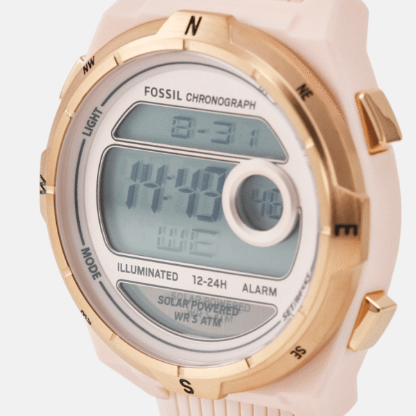 Fossil Everett Solar-Powered Digital Pink Silicone Watch ES5194