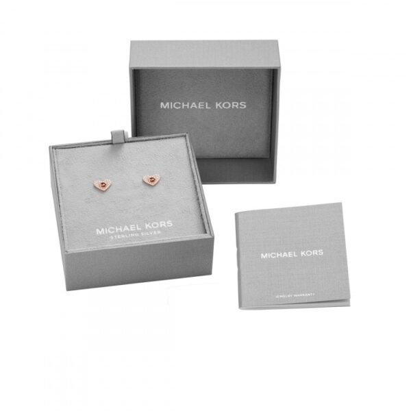 Michael Kors 14k Rose Gold-Plated Sterling Silver Pave Heart Stud Earrings MKC1527AN791